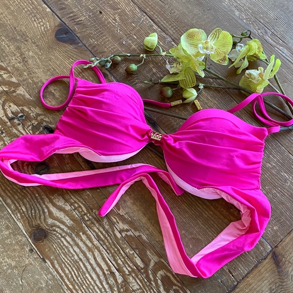 A. Che’ Deep Pink Tie Back Bikini Top - Picture 8 of 8